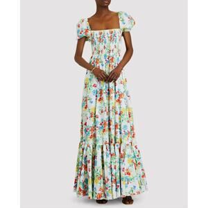 Caroline Constas Gianna Maxi Poplin Dress White Floral